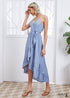 Autumn Blue Fashion Midi Dress